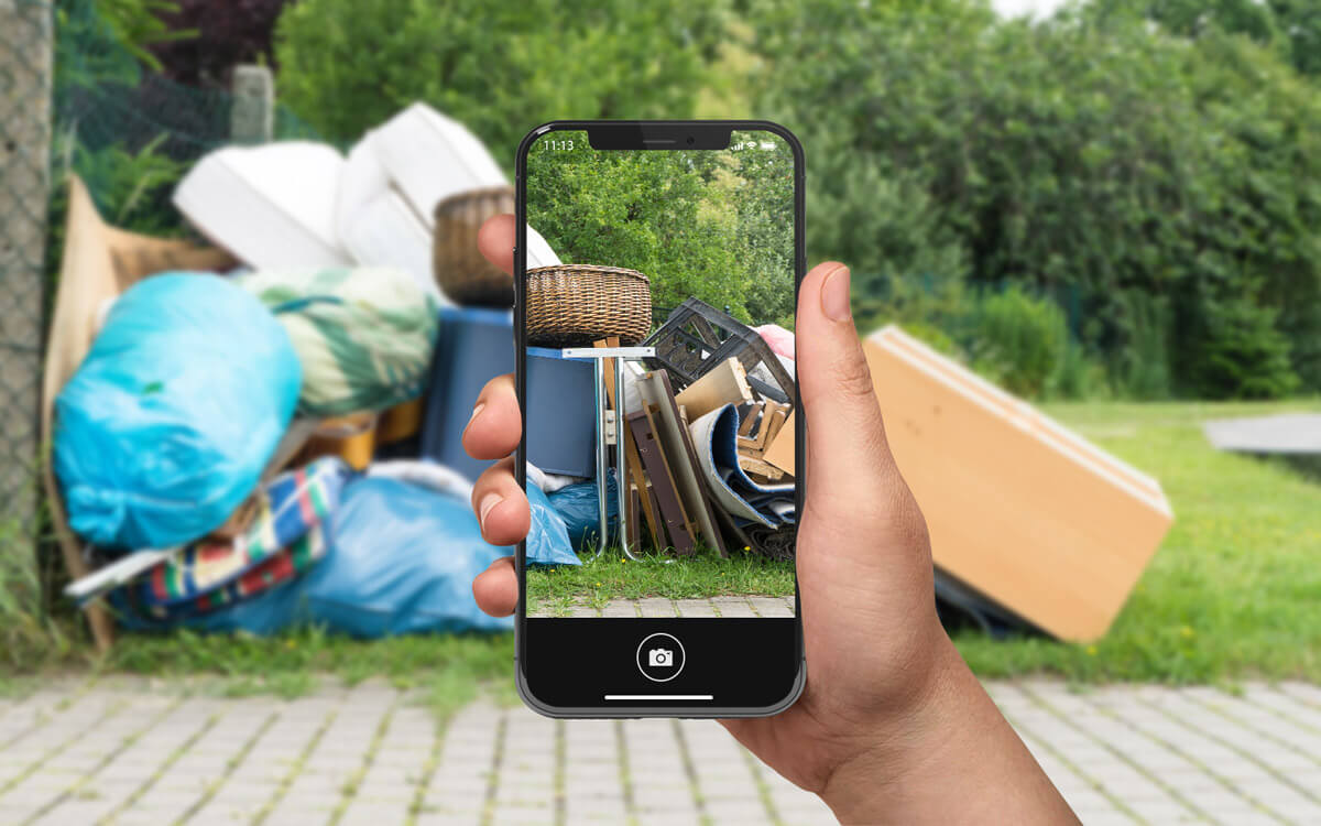 Abfall mit dem Smartphone fotografieren